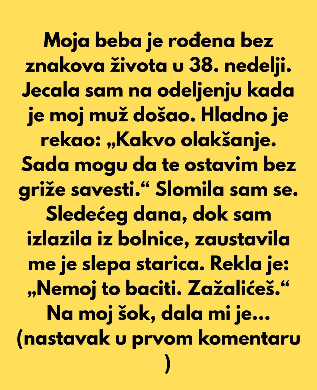 Sobala sam u bolnici, dok sam jecala, kada je muž došao i hladno rekao: „Kakvo olakšanje. Sad mogu da te ostavim bez osećaja krivice.“ - featured image