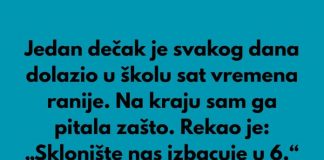 Jedan dečak iz mog razreda dolazio je u školu sat vremena ranije svakog dana, bez obzira na vreme. - featured image