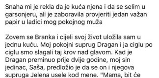 Snaha mi je rekla da je kuća njena i da se selim u garsonjeru, ali je zaboravila provjeriti jedan važan papir u ladici mog pokojnog muža - featured image