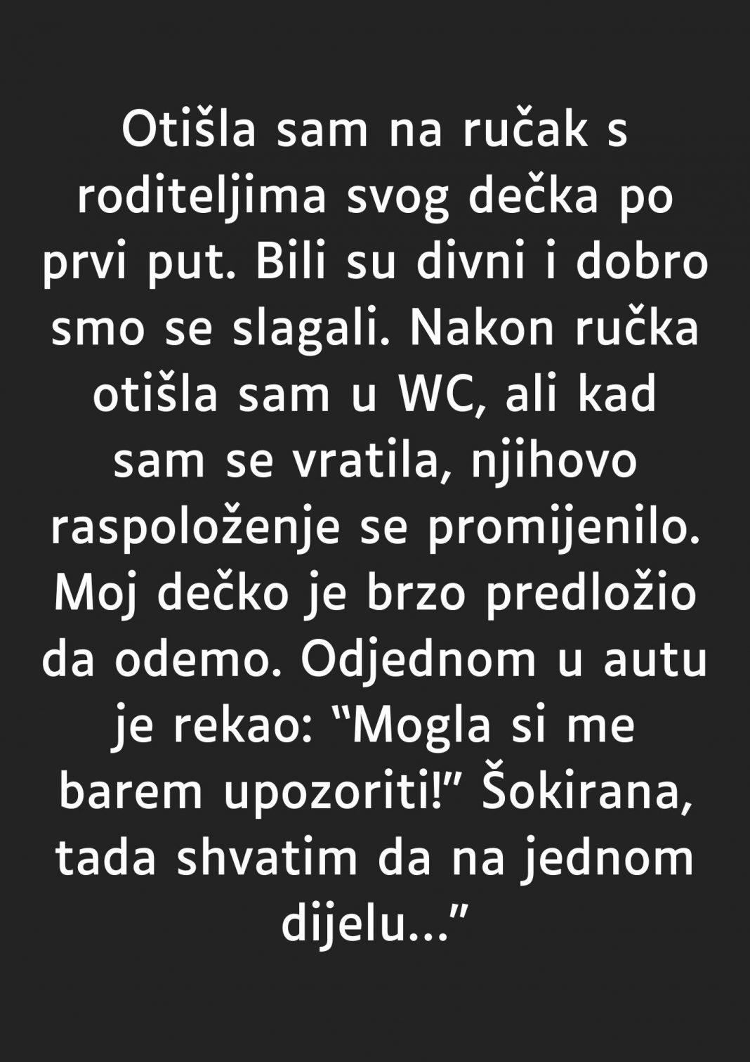 “Otišla sam na ručak s roditeljima svog dečka po prvi put…” - featured image